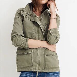 Madewell Olive Green Military Style Utility Cargo Jacket size XXS